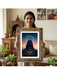 Shiva Temple Decorative Photo Frame With White Mount | Premium Wall & Tabletop Picture Frame | Home, Office & Temple Decoration | 8x12 Inch (Pack Of 1) (F31347)