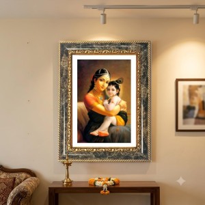 Yashoda Krishna Decorative Photo Frame With White Mount | Premium Wall & Tabletop Picture Frame | Home, Office & Temple Decoration | 10x14 Inch (Pack Of 1) (F33105) Yashoda Krishna Decorative Photo Frame With White Mount | Premium Wall & Tabletop Picture Frame | Home, Office & Temple Decoration | 10x14 Inch (Pack Of 1) (F33105)