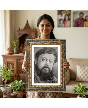 Thakur Balak Brahmachari. Decorative Photo Frame With White Mount | Premium Wall & Tabletop Picture Frame | Home, Office & Temple Decoration | 10x14 Inch (Pack Of 1) (F32509)