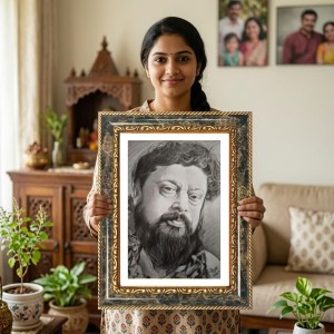 Thakur Balak Brahmachari. Decorative Photo Frame With White Mount | Premium Wall & Tabletop Picture Frame | Home, Office & Temple Decoration | 8x12 Inch (Pack Of 1) (F32509)