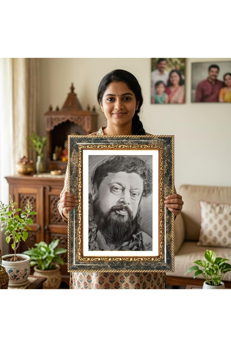 Thakur Balak Brahmachari. Decorative Photo Frame With White Mount | Premium Wall & Tabletop Picture Frame | Home, Office & Temple Decoration | 8x12 Inch (Pack Of 1) (F32509)