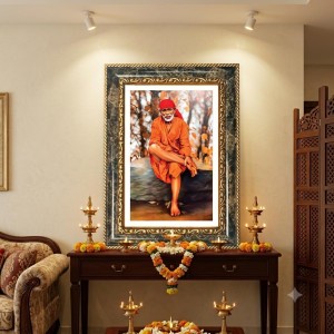 Swami Vivekananda Decorative Photo Frame With White Mount | Premium Wall & Tabletop Picture Frame | Home, Office & Temple Decoration | 12x16 Inch (Pack Of 1) (F31229)