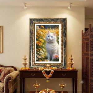 White Cat Decorative Photo Frame With White Mount | Premium Wall & Tabletop Picture Frame | Home, Office & Temple Decoration | 8x12 Inch (Pack Of 1) (F32977) White Cat Decorative Photo Frame With White Mount | Premium Wall & Tabletop Picture Frame | Home, Office & Temple Decoration | 8x12 Inch (Pack Of 1) (F32977)