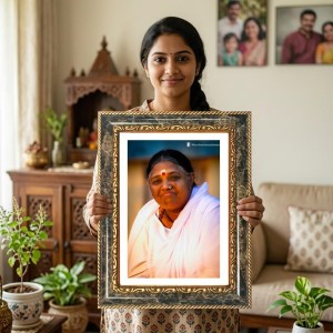 Spiritual Portrait Decorative Photo Frame With White Mount | Premium Wall & Tabletop Picture Frame | Home, Office & Temple Decoration | 8x12 Inch (Pack Of 1) (F31444)
