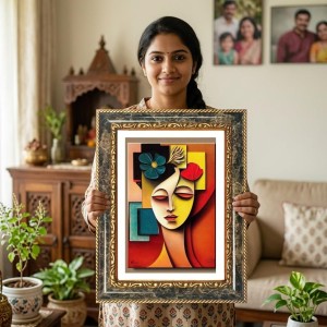 Modern Contemporary Painting Decorative Photo Frame With White Mount | Premium Wall & Tabletop Picture Frame | Home, Office & Temple Decoration | 8x12 Inch (Pack Of 1) (F32581) Modern Contemporary Painting Decorative Photo Frame With White Mount | Premium Wall & Tabletop Picture Frame | Home, Office & Temple Decoration | 8x12 Inch (Pack Of 1) (F32581)