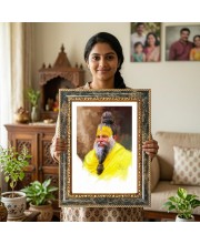 Shri Premanand Ji Maharaj Decorative Photo Frame With White Mount | Premium Wall & Tabletop Picture Frame | Home, Office & Temple Decoration | 8x12 Inch (Pack Of 1) (F32476)