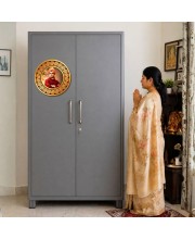 Swami Vivekananda Fridge Magnet Wooden | Glossy Sublimation Print | 4x4 Inch | Strong Magnet Back | Decorative Magnet for Fridge, Almirah & Temple Decor (F23709)
