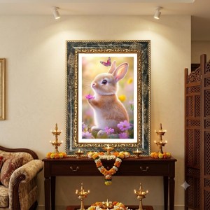 Rabbit Decorative Photo Frame With White Mount | Premium Wall & Tabletop Picture Frame | Home, Office & Temple Decoration | 8x12 Inch (Pack Of 1) (F31476) Rabbit Decorative Photo Frame With White Mount | Premium Wall & Tabletop Picture Frame | Home, Office & Temple Decoration | 8x12 Inch (Pack Of 1) (F31476)