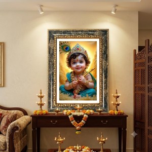 Krishna Decorative Photo Frame With White Mount | Premium Wall & Tabletop Picture Frame | Home, Office & Temple Decoration | 10x14 Inch (Pack Of 1) (F32636) Krishna Decorative Photo Frame With White Mount | Premium Wall & Tabletop Picture Frame | Home, Office & Temple Decoration | 10x14 Inch (Pack Of 1) (F32636)