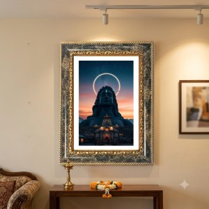 Shiva Temple Decorative Photo Frame With White Mount | Premium Wall & Tabletop Picture Frame | Home, Office & Temple Decoration | 8x12 Inch (Pack Of 1) (F31347)