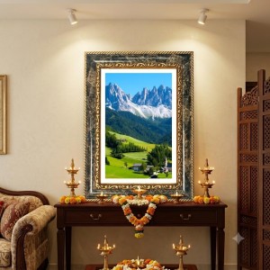 Mountain Village Decorative Photo Frame With White Mount | Premium Wall & Tabletop Picture Frame | Home, Office & Temple Decoration | 8x12 Inch (Pack Of 1) (F31454) Mountain Village Decorative Photo Frame With White Mount | Premium Wall & Tabletop Picture Frame | Home, Office & Temple Decoration | 8x12 Inch (Pack Of 1) (F31454)