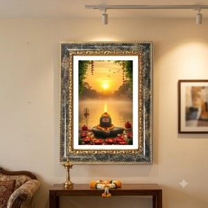 Shiva Lingam Decorative Photo Frame With White Mount | Premium Wall & Tabletop Picture Frame | Home, Office & Temple Decoration | 12x16 Inch (Pack Of 1) (F33240) Shiva Lingam Decorative Photo Frame With White Mount | Premium Wall & Tabletop Picture Frame | Home, Office & Temple Decoration | 12x16 Inch (Pack Of 1) (F33240)