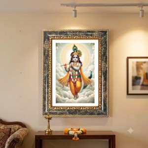 Krishna Decorative Photo Frame With White Mount | Premium Wall & Tabletop Picture Frame | Home, Office & Temple Decoration | 8x12 Inch (Pack Of 1) (F31524) Krishna Decorative Photo Frame With White Mount | Premium Wall & Tabletop Picture Frame | Home, Office & Temple Decoration | 8x12 Inch (Pack Of 1) (F31524)