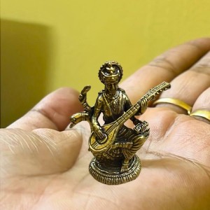 Mini Brass Murti Idol for Home Décor & Meditation | Handmade Antique Finish Brass Statue for Pooja Room, Office Desk & Spiritual Gift | Small Decorative Showpiece (Swaraswati) Mini Brass Murti Idol for Home Décor & Meditation | Handmade Antique Finish Brass Statue for Pooja Room, Office Desk & Spiritual Gift | Small Decorative Showpiece (Swaraswati)