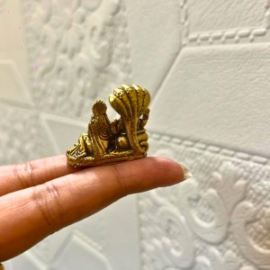Mini Brass Murti Idol for Home DÃ©cor & Meditation | Handmade Antique Finish Brass Statue for Pooja Room, Office Desk & Spiritual Gift | Small Decorative Showpiece (Laxmi & Narayan)