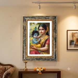 Yashoda And Baby Krishna Decorative Photo Frame With White Mount | Premium Wall & Tabletop Picture Frame | Home, Office & Temple Decoration | 10x14 Inch (Pack Of 1) (F33221) Yashoda And Baby Krishna Decorative Photo Frame With White Mount | Premium Wall & Tabletop Picture Frame | Home, Office & Temple Decoration | 10x14 Inch (Pack Of 1) (F33221)