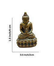 Mini Brass Murti Idol for Home DÃ©cor & Meditation | Handmade Antique Finish Brass Statue for Pooja Room, Office Desk & Spiritual Gift | Small Decorative Showpiece (Buddha)