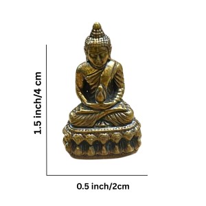 Mini Brass Murti Idol for Home DÃ©cor & Meditation | Handmade Antique Finish Brass Statue for Pooja Room, Office Desk & Spiritual Gift | Small Decorative Showpiece (Buddha)