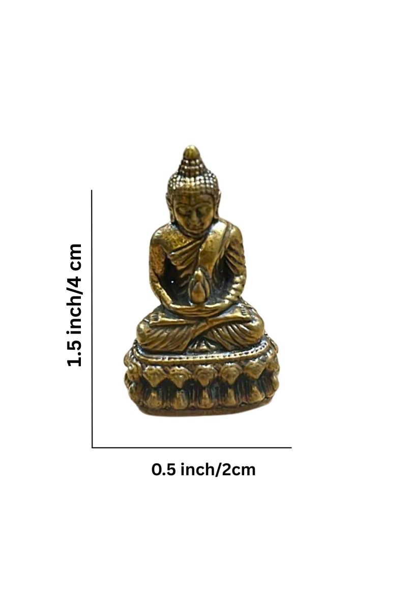 Mini Brass Murti Idol for Home DÃ©cor & Meditation | Handmade Antique Finish Brass Statue for Pooja Room, Office Desk & Spiritual Gift | Small Decorative Showpiece (Buddha)