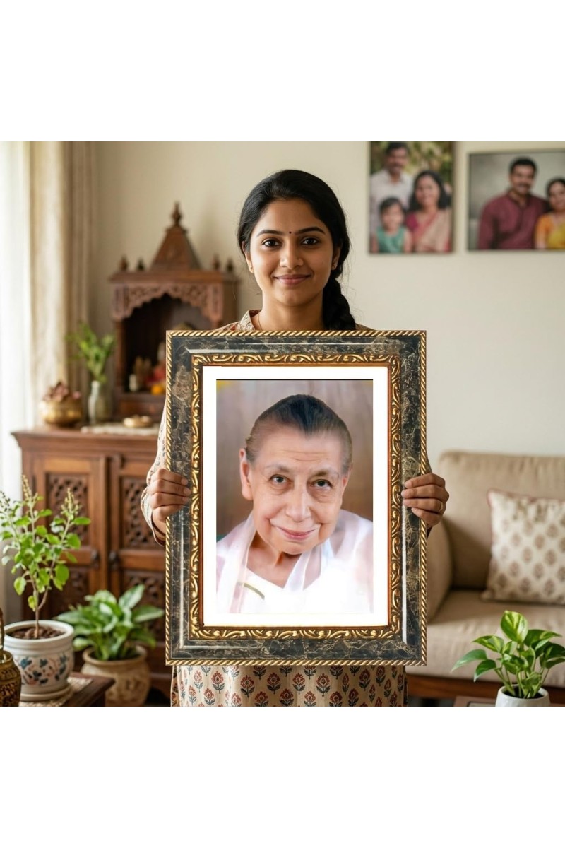 Mirra Alfassa Decorative Photo Frame With White Mount | Premium Wall & Tabletop Picture Frame | Home, Office & Temple Decoration | 10x14 Inch (Pack Of 1) (F32617)