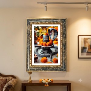 Shiva Lingam Decorative Photo Frame With White Mount | Premium Wall & Tabletop Picture Frame | Home, Office & Temple Decoration | 8x12 Inch (Pack Of 1) (F33240) Shiva Lingam Decorative Photo Frame With White Mount | Premium Wall & Tabletop Picture Frame | Home, Office & Temple Decoration | 8x12 Inch (Pack Of 1) (F33240)