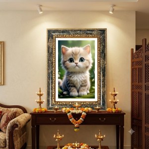White Cats Holding A Bouquet Of Roses Decorative Photo Frame With White Mount | Premium Wall & Tabletop Picture Frame | Home, Office & Temple Decoration | 12x16 Inch (Pack Of 1) (F32546) White Cats Holding A Bouquet Of Roses Decorative Photo Frame With White Mount | Premium Wall & Tabletop Picture Frame | Home, Office & Temple Decoration | 12x16 Inch (Pack Of 1) (F32546)