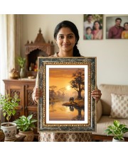 Rama Decorative Photo Frame With White Mount | Premium Wall & Tabletop Picture Frame | Home, Office & Temple Decoration | 12x16 Inch (Pack Of 1) (F33074)