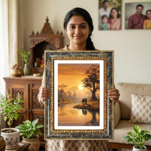 Rama Decorative Photo Frame With White Mount | Premium Wall & Tabletop Picture Frame | Home, Office & Temple Decoration | 12x16 Inch (Pack Of 1) (F33074) Rama Decorative Photo Frame With White Mount | Premium Wall & Tabletop Picture Frame | Home, Office & Temple Decoration | 12x16 Inch (Pack Of 1) (F33074)