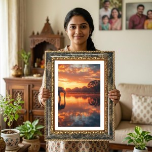 Tranquil Sunrise Scene Decorative Photo Frame With White Mount | Premium Wall & Tabletop Picture Frame | Home, Office & Temple Decoration | 10x14 Inch (Pack Of 1) (F31138) Tranquil Sunrise Scene Decorative Photo Frame With White Mount | Premium Wall & Tabletop Picture Frame | Home, Office & Temple Decoration | 10x14 Inch (Pack Of 1) (F31138)