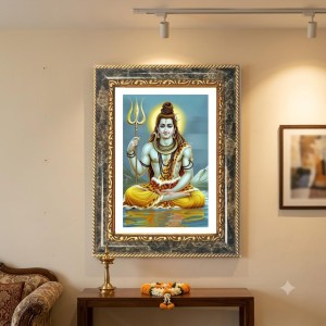 Sai Baba Decorative Photo Frame With White Mount | Premium Wall & Tabletop Picture Frame | Home, Office & Temple Decoration | 12x16 Inch (Pack Of 1) (F31096)