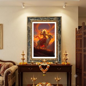 Agni Dev Decorative Photo Frame With White Mount | Premium Wall & Tabletop Picture Frame | Home, Office & Temple Decoration | 10x14 Inch (Pack Of 1) (F31402)