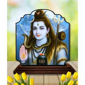 Car Dashboard/Table Top Lord Shiva Wooden Rectangle Photo Stand 3x4 Inches, Compact & Stylish Spiritual Display for Car, Home & Office (Pack of 1) (F22219) Car Dashboard/Table Top Lord Shiva Wooden Rectangle Photo Stand 3x4 Inches, Compact & Stylish Spiritual Display for Car, Home & Office (Pack of 1) (F22219)