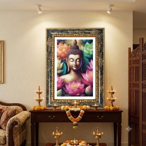 Buddha Decorative Photo Frame With White Mount | Premium Wall & Tabletop Picture Frame | Home, Office & Temple Decoration | 8x12 Inch (Pack Of 1) (F32671) Buddha Decorative Photo Frame With White Mount | Premium Wall & Tabletop Picture Frame | Home, Office & Temple Decoration | 8x12 Inch (Pack Of 1) (F32671)