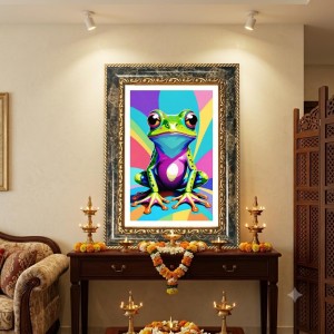Vibrant, Stylized Frog Decorative Photo Frame With White Mount | Premium Wall & Tabletop Picture Frame | Home, Office & Temple Decoration | 8x12 Inch (Pack Of 1) (F31428) Vibrant, Stylized Frog Decorative Photo Frame With White Mount | Premium Wall & Tabletop Picture Frame | Home, Office & Temple Decoration | 8x12 Inch (Pack Of 1) (F31428)