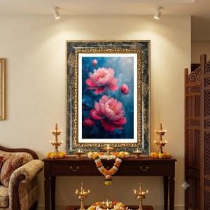 Peony Flower Painting Decorative Photo Frame With White Mount | Premium Wall & Tabletop Picture Frame | Home, Office & Temple Decoration | 10x14 Inch (Pack Of 1) (F32382) Peony Flower Painting Decorative Photo Frame With White Mount | Premium Wall & Tabletop Picture Frame | Home, Office & Temple Decoration | 10x14 Inch (Pack Of 1) (F32382)