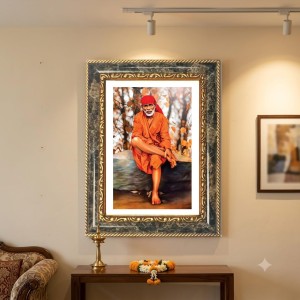 Swami Vivekananda Decorative Photo Frame With White Mount | Premium Wall & Tabletop Picture Frame | Home, Office & Temple Decoration | 12x16 Inch (Pack Of 1) (F31229)