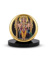 Car Dashboard/Table Top Lord Murugann Metal Golden Photo Stand 2x2 Inches, Compact & Stylish Spiritual Display For Car, Home & Office (Pack Of 1) (F24716)
