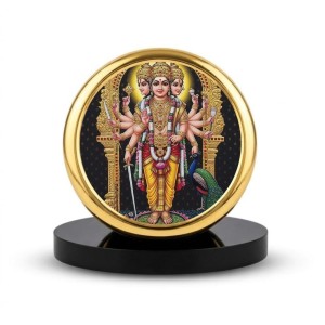 Car Dashboard/Table Top Lord Murugann Metal Golden Photo Stand 2x2 Inches, Compact & Stylish Spiritual Display For Car, Home & Office (Pack Of 1) (F24716)