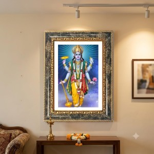 Vishnu Decorative Photo Frame With White Mount | Premium Wall & Tabletop Picture Frame | Home, Office & Temple Decoration | 8x12 Inch (Pack Of 1) (F32610) Vishnu Decorative Photo Frame With White Mount | Premium Wall & Tabletop Picture Frame | Home, Office & Temple Decoration | 8x12 Inch (Pack Of 1) (F32610)
