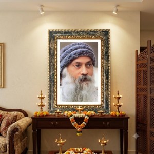 Spiritual Philosopher And Mystic Osho Decorative Photo Frame With White Mount | Premium Wall & Tabletop Picture Frame | Home, Office & Temple Decoration | 8x12 Inch (Pack Of 1) (F31276)