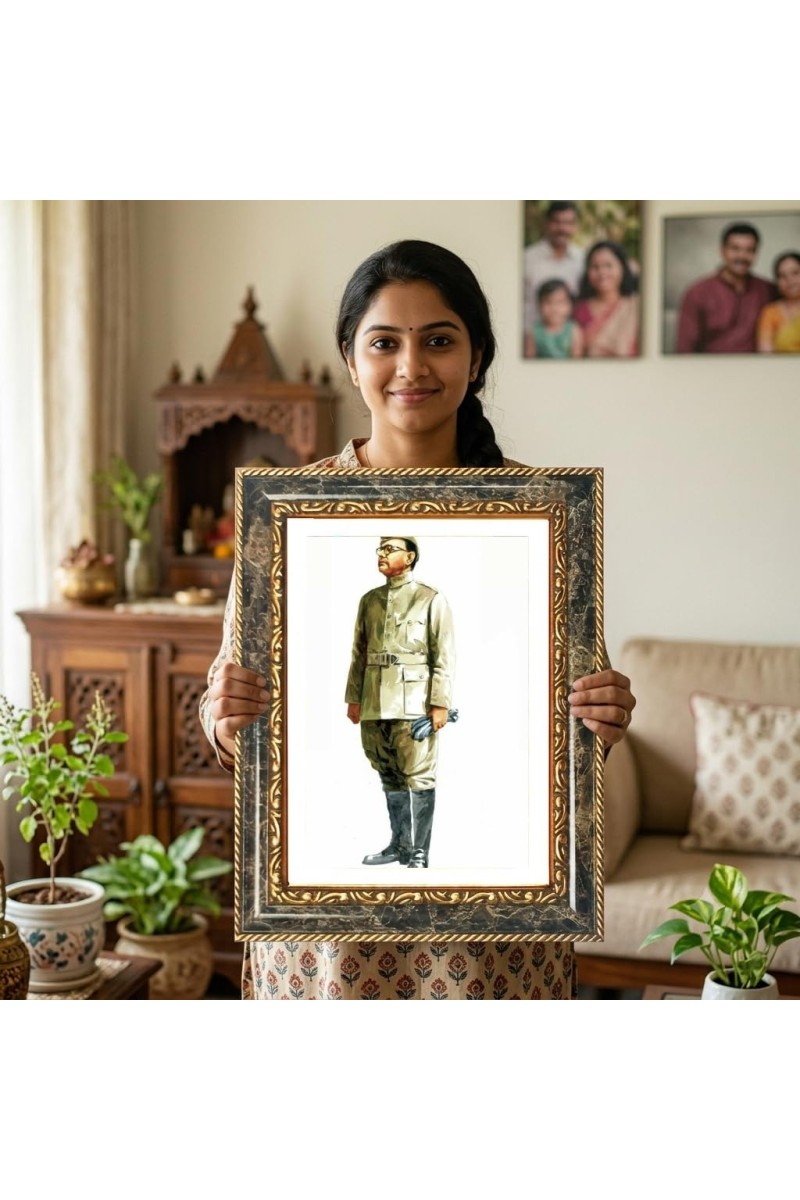 Soldier Decorative Photo Frame With White Mount | Premium Wall & Tabletop Picture Frame | Home, Office & Temple Decoration | 10x14 Inch (Pack Of 1) (F31478)