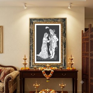 Shiva And Parvati Decorative Photo Frame With White Mount | Premium Wall & Tabletop Picture Frame | Home, Office & Temple Decoration | 8x12 Inch (Pack Of 1) (F31387) Shiva And Parvati Decorative Photo Frame With White Mount | Premium Wall & Tabletop Picture Frame | Home, Office & Temple Decoration | 8x12 Inch (Pack Of 1) (F31387)