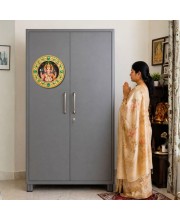 Lord Ganeshaa Fridge Magnet Wooden | Glossy Sublimation Print | 4x4 Inch | Strong Magnet Back | Decorative Magnet for Fridge, Almirah & Temple Decor (F23742)