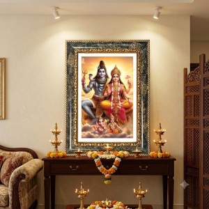Shiva And Parvati Decorative Photo Frame With White Mount | Premium Wall & Tabletop Picture Frame | Home, Office & Temple Decoration | 8x12 Inch (Pack Of 1) (F32532) Shiva And Parvati Decorative Photo Frame With White Mount | Premium Wall & Tabletop Picture Frame | Home, Office & Temple Decoration | 8x12 Inch (Pack Of 1) (F32532)
