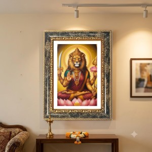 Narasimha Decorative Photo Frame With White Mount | Premium Wall & Tabletop Picture Frame | Home, Office & Temple Decoration | 8x12 Inch (Pack Of 1) (F33133) Narasimha Decorative Photo Frame With White Mount | Premium Wall & Tabletop Picture Frame | Home, Office & Temple Decoration | 8x12 Inch (Pack Of 1) (F33133)