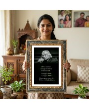 Yashoda Krishna Decorative Photo Frame With White Mount | Premium Wall & Tabletop Picture Frame | Home, Office & Temple Decoration | 12x16 Inch (Pack Of 1) (F33105)