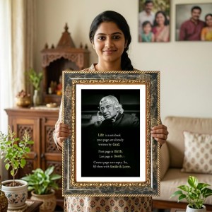 Yashoda Krishna Decorative Photo Frame With White Mount | Premium Wall & Tabletop Picture Frame | Home, Office & Temple Decoration | 12x16 Inch (Pack Of 1) (F33105)