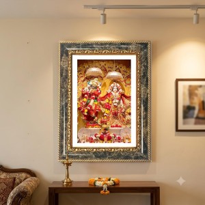 Radhaa Krishna Decorative Photo Frame With White Mount | Premium Wall & Tabletop Picture Frame | Home, Office & Temple Decoration | 8x12 Inch (Pack Of 1) (F32405) Radhaa Krishna Decorative Photo Frame With White Mount | Premium Wall & Tabletop Picture Frame | Home, Office & Temple Decoration | 8x12 Inch (Pack Of 1) (F32405)