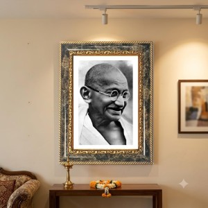 Mahatma Gandhi Decorative Photo Frame With White Mount | Premium Wall & Tabletop Picture Frame | Home, Office & Temple Decoration | 8x12 Inch (Pack Of 1) (F31359) Mahatma Gandhi Decorative Photo Frame With White Mount | Premium Wall & Tabletop Picture Frame | Home, Office & Temple Decoration | 8x12 Inch (Pack Of 1) (F31359)