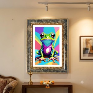 Vibrant, Stylized Frog Decorative Photo Frame With White Mount | Premium Wall & Tabletop Picture Frame | Home, Office & Temple Decoration | 8x12 Inch (Pack Of 1) (F31428) Vibrant, Stylized Frog Decorative Photo Frame With White Mount | Premium Wall & Tabletop Picture Frame | Home, Office & Temple Decoration | 8x12 Inch (Pack Of 1) (F31428)